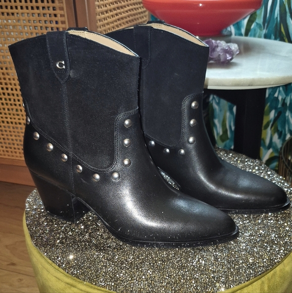 Coach Paulina Bootie Black Leather Bootie Size 8 New Never worn - Picture 4 of 5